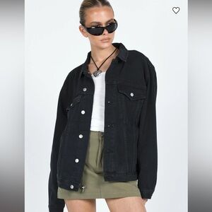 Stylish Women's Black Denim Jacket